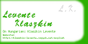 levente klaszkin business card